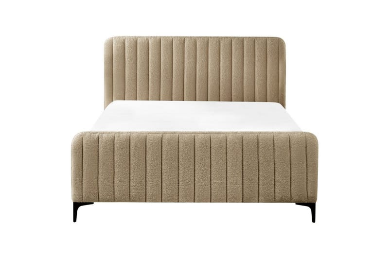 Sänky sälepohjalla Lunan - Taupe, musta/Bouclé, 140x200 cm - Huonekalut - Sänky - Sänkykehikot & sängynrungot