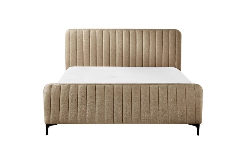 Sänky sälepohjalla Lunan - Taupe, musta/Bouclé, 160x200 cm - Huonekalut - Sänky - Sänkykehikot & sängynrungot