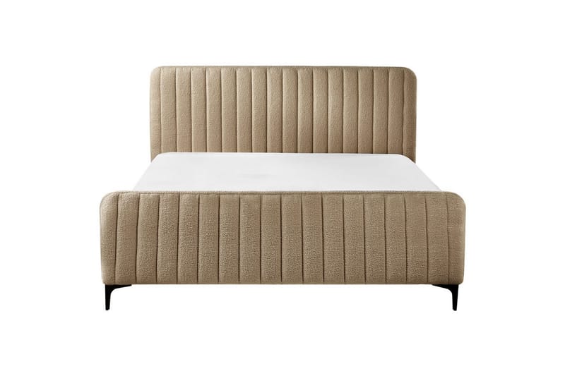 Sänky sälepohjalla Lunan - Taupe, musta/Bouclé, 160x200 cm - Huonekalut - Sänky - Sänkykehikot & sängynrungot