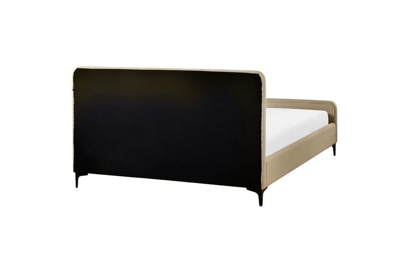 Sänky sälepohjalla Lunan - Taupe, musta/Bouclé, 160x200 cm - Huonekalut - Sänky - Sänkykehikot & sängynrungot