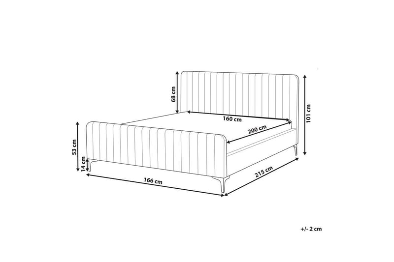 Sänky sälepohjalla Lunan - Taupe, musta/Bouclé, 160x200 cm - Huonekalut - Sänky - Sänkykehikot & sängynrungot