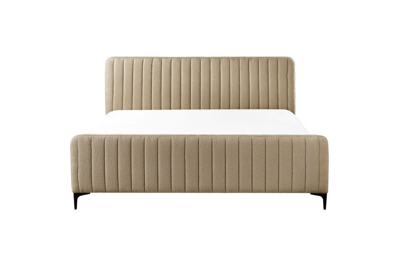 Sänky sälepohjalla Lunan - Taupe, musta/Bouclé, 180x200 cm - Huonekalut - Sänky - Sänkykehikot & sängynrungot