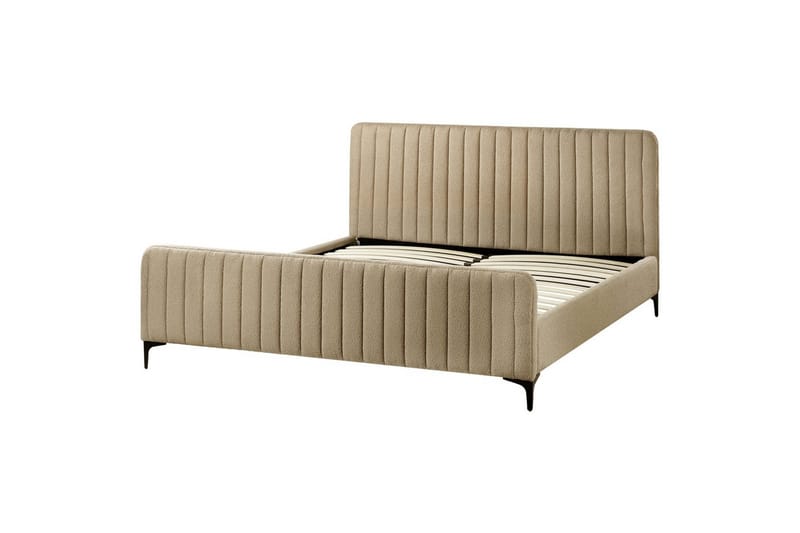 Sänky sälepohjalla Lunan - Taupe, musta/Bouclé, 180x200 cm - Huonekalut - Sänky - Sänkykehikot & sängynrungot