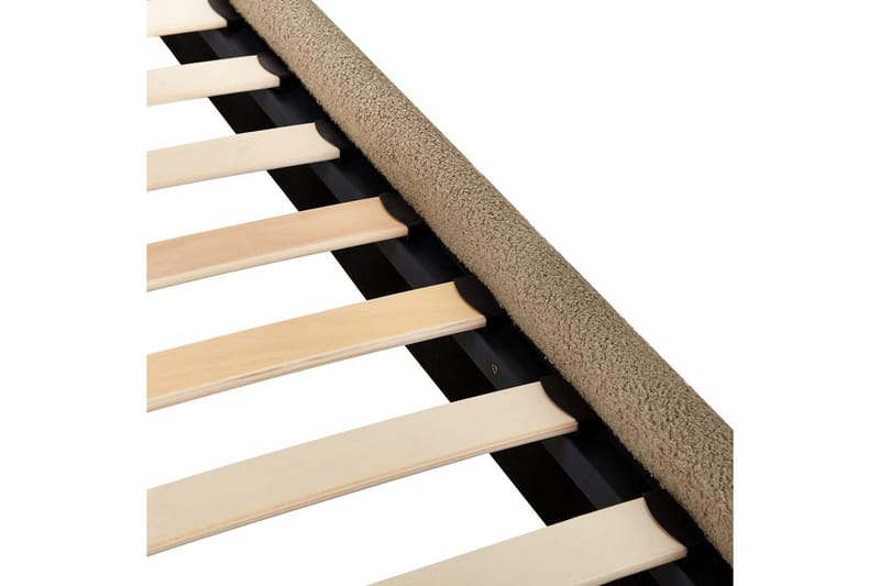 Sänky sälepohjalla Lunan - Taupe, musta/Bouclé, 180x200 cm - Huonekalut - Sänky - Sänkykehikot & sängynrungot