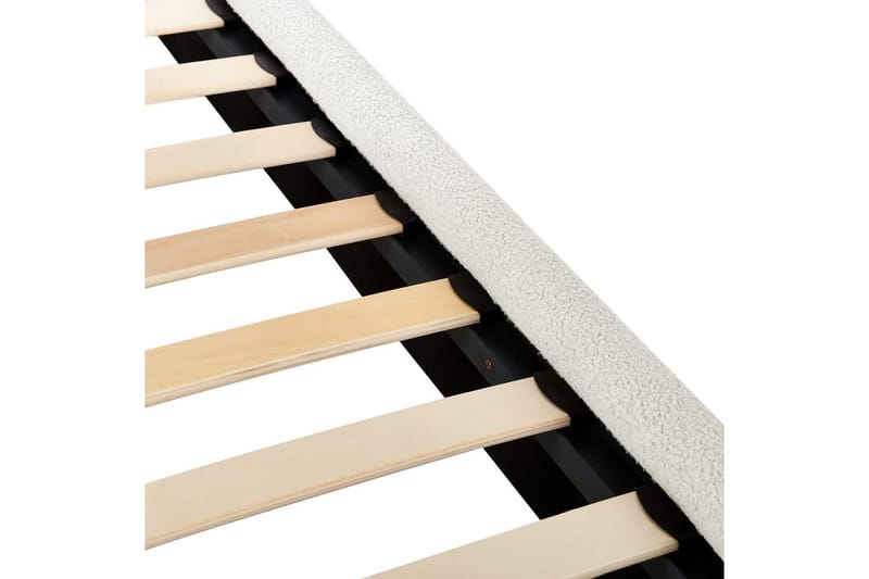 Sänky sälepohjalla Lunan - Valkoinen, musta/Bouclé-kangas, Valkoinen, Musta/Bouclé, 140x200 cm - Huonekalut - Sänky - Sänkykehikot & sängynrungot