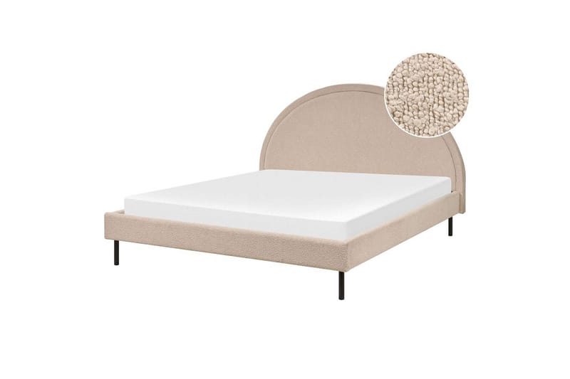 Sänky sälepohjalla Margut - Beige/bouclé, Beige/Bouclé, 160x200 cm - Huonekalut - Sänky - Sänkykehikot & sängynrungot