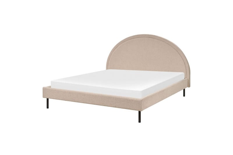 Sänky sälepohjalla Margut - Beige/bouclé, Beige/Bouclé, 160x200 cm - Huonekalut - Sänky - Sänkykehikot & sängynrungot