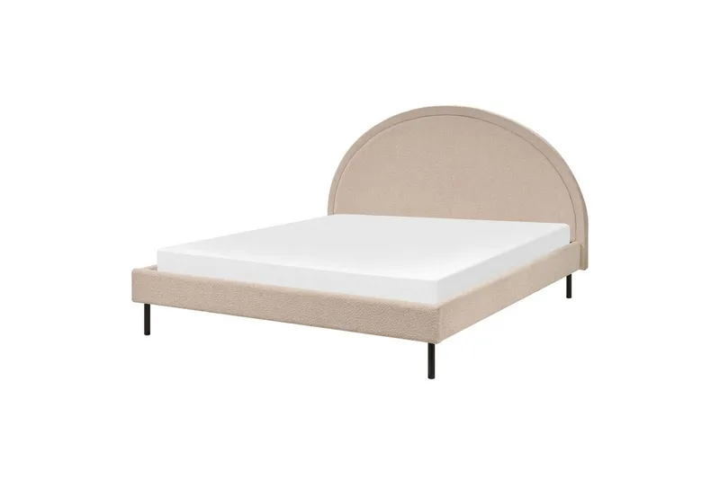 Sänky sälepohjalla Margut - Beige/bouclé, Beige/Bouclé, 160x200 cm - Huonekalut - Sänky - Sänkykehikot & sängynrungot