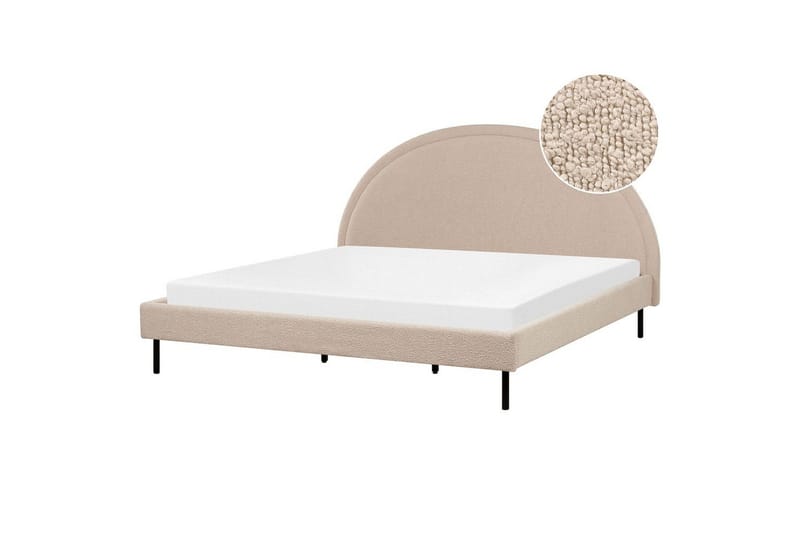 Sänky sälepohjalla Margut - Beige/bouclé, Beige/Bouclé, 180x200 cm - Huonekalut - Sänky - Sänkykehikot & sängynrungot