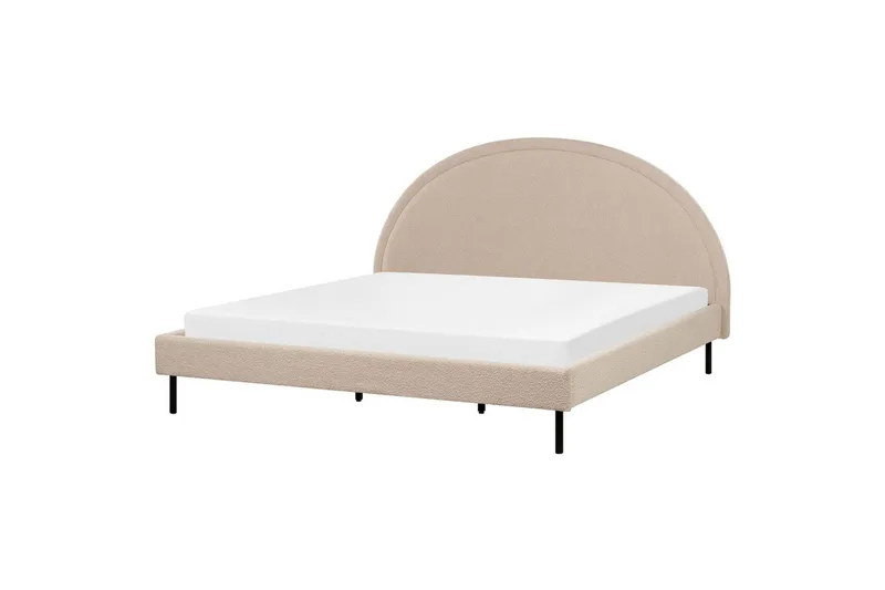 Sänky sälepohjalla Margut - Beige/bouclé, Beige/Bouclé, 180x200 cm - Huonekalut - Sänky - Sänkykehikot & sängynrungot