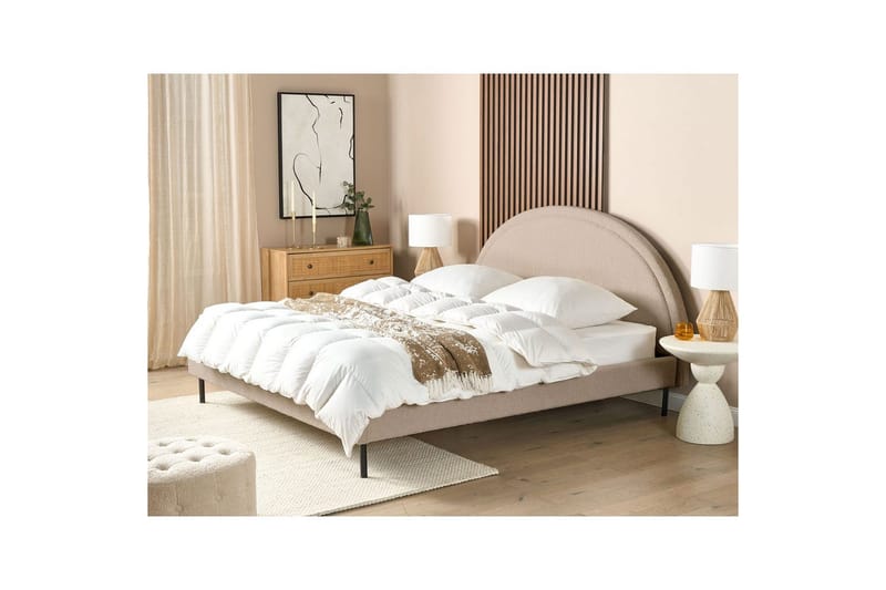 Sänky sälepohjalla Margut - Beige/bouclé, Beige/Bouclé, 180x200 cm - Huonekalut - Sänky - Sänkykehikot & sängynrungot