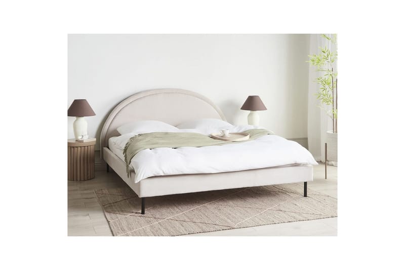 Sänky sälepohjalla Margut - Beige/polyesteri, Beige/Polyesteri, 180x200 cm - Huonekalut - Sänky - Sänkykehikot & sängynrungot