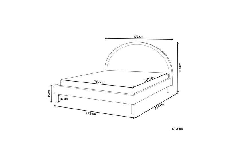 Sänky sälepohjalla Margut - Harmaa/Polyesteri, 160x200 cm - Huonekalut - Sänky - Sänkykehikot & sängynrungot