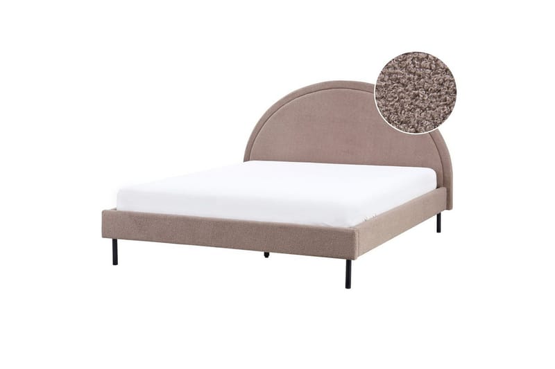 Sänky sälepohjalla Margut - Taupe/Bouclé, Taupe/bouclé, 160x200 cm - Huonekalut - Sänky - Sänkykehikot & sängynrungot