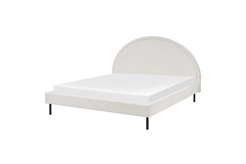 Sänky sälepohjalla Margut, Valkoinen/Bouclé, 160x200 cm