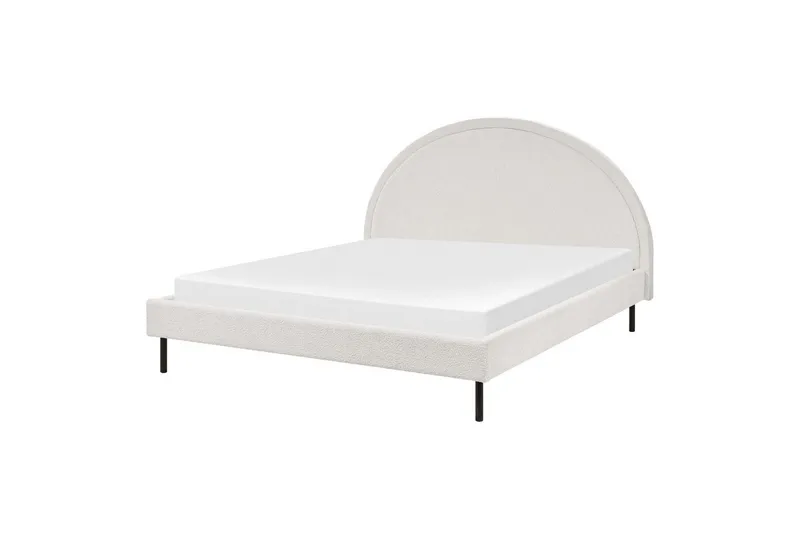 Sänky sälepohjalla Margut - Valkoinen/Bouclé, 160x200 cm - Huonekalut - Sänky - Sänkykehikot & sängynrungot