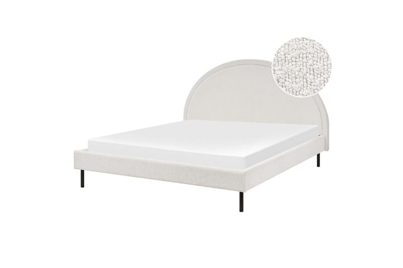 Sänky sälepohjalla Margut - Valkoinen/Bouclé, 160x200 cm - Huonekalut - Sänky - Sänkykehikot & sängynrungot