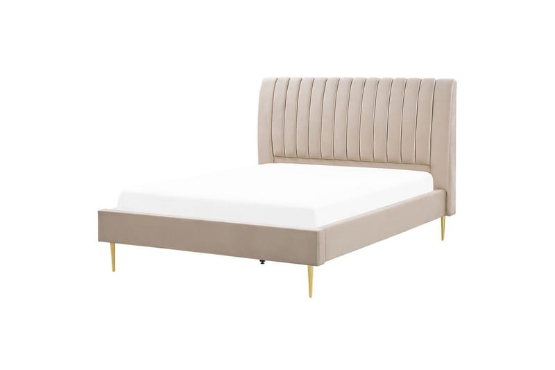 Sänky sälepohjalla Marville - Beige, kulta, 160x200 cm - Huonekalut - Sänky - Sänkykehikot & sängynrungot