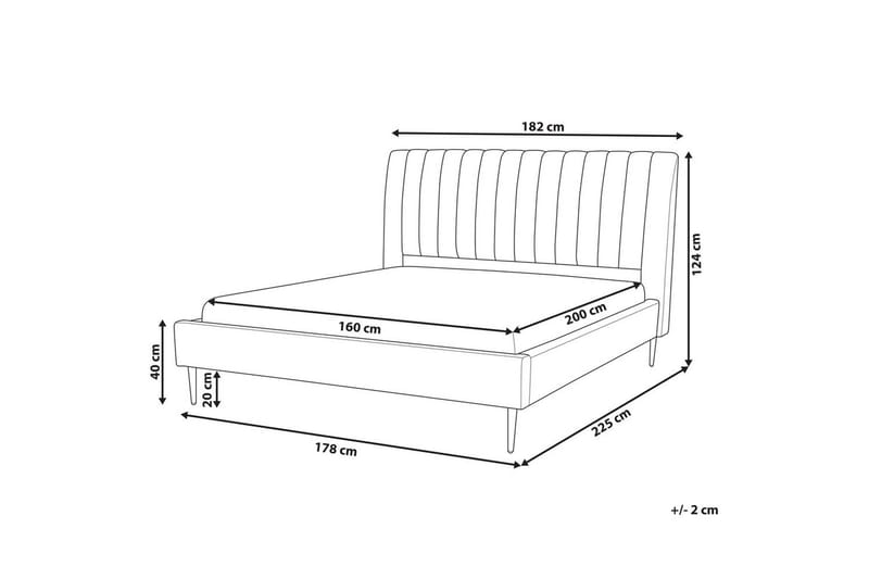 Sänky sälepohjalla Marville - Beige, kulta, 160x200 cm - Huonekalut - Sänky - Sänkykehikot & sängynrungot