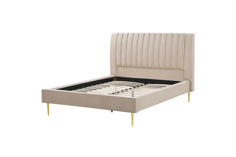 Sänky sälepohjalla Marville, Beige, kulta, 160x200 cm