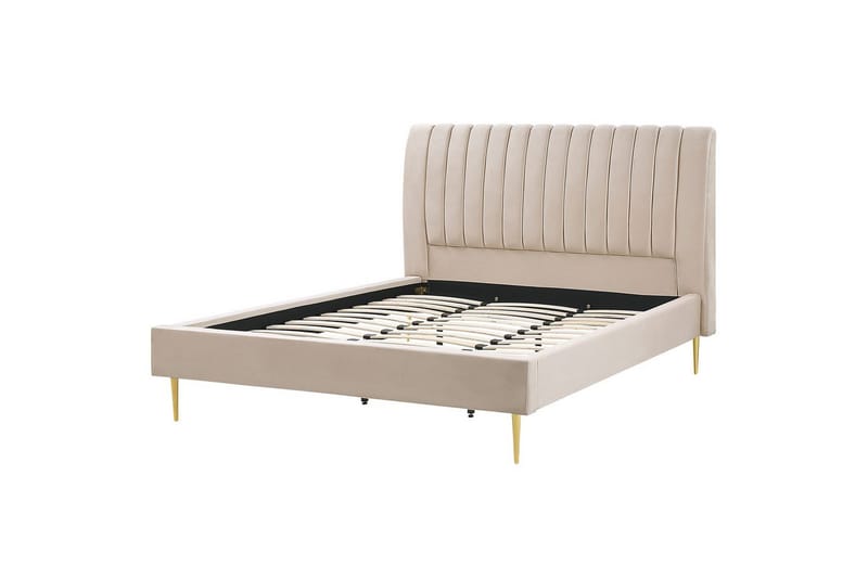 Sänky sälepohjalla Marville - Beige, kulta, 180x200 cm - Huonekalut - Sänky - Sänkykehikot & sängynrungot