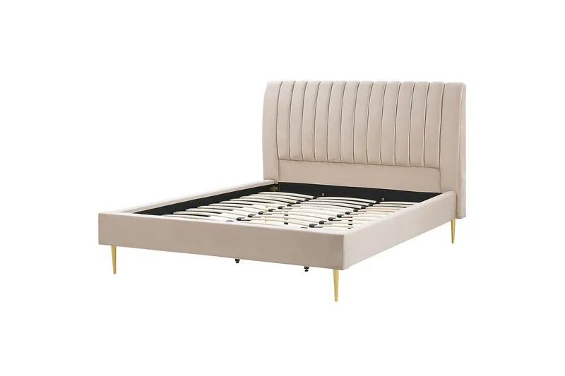 Sänky sälepohjalla Marville - Beige, kulta, 180x200 cm - Huonekalut - Sänky - Sänkykehikot & sängynrungot