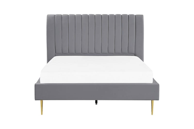 Sänky sälepohjalla Marville - Harmaa, Kulta, Harmaa, kulta, 140x200 cm - Huonekalut - Sänky - Sänkykehikot & sängynrungot