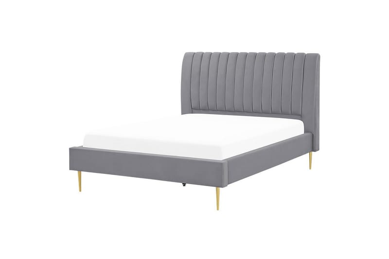 Sänky sälepohjalla Marville - Harmaa, Kulta, Harmaa, kulta, 140x200 cm - Huonekalut - Sänky - Sänkykehikot & sängynrungot