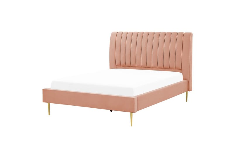 Sänky sälepohjalla Marville - Rosa, Kulta, 140x200 cm - Huonekalut - Sänky - Sänkykehikot & sängynrungot