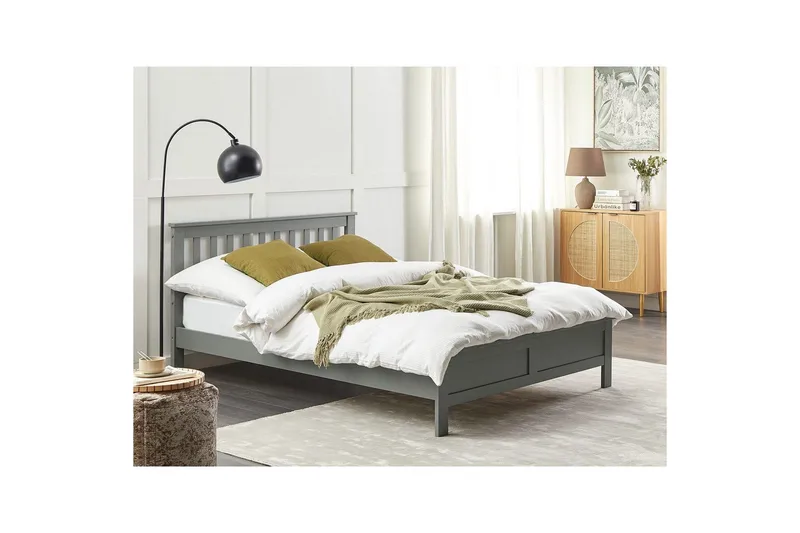 Sänky sälepohjalla Mayenne - Harmaa, 140x200 cm - Huonekalut - Sänky - Sänkykehikot & sängynrungot