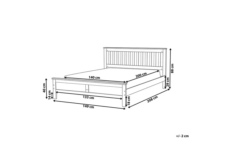 Sänky sälepohjalla Mayenne - Harmaa, 140x200 cm - Huonekalut - Sänky - Sänkykehikot & sängynrungot