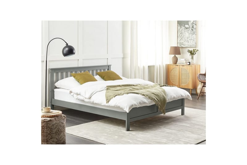 Sänky sälepohjalla Mayenne - Harmaa, 160x200 cm - Huonekalut - Sänky - Sänkykehikot & sängynrungot