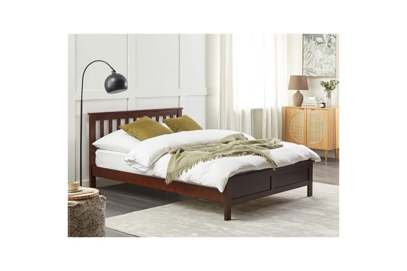 Sänky sälepohjalla Mayenne - Tumma puu, 140x200 cm - Huonekalut - Sänky - Sänkykehikot & sängynrungot