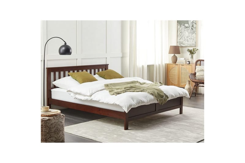 Sänky sälepohjalla Mayenne - Tumma puu, 160x200 cm - Huonekalut - Sänky - Sänkykehikot & sängynrungot