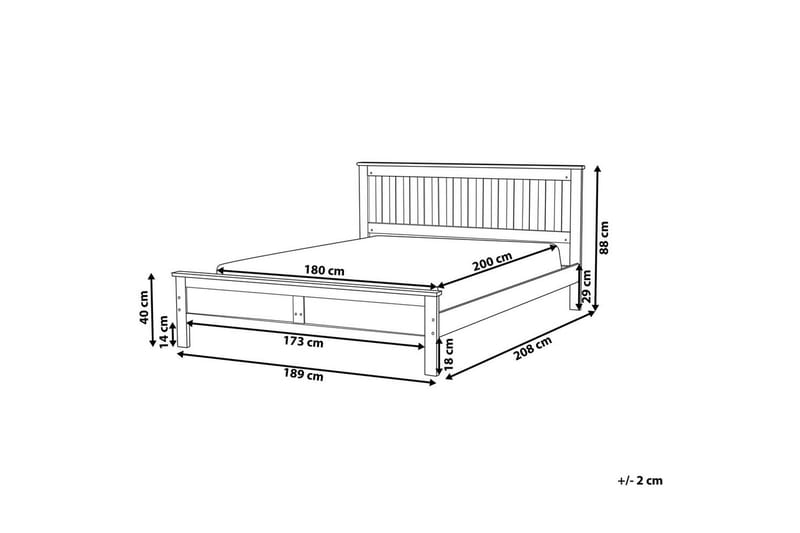 Sänky sälepohjalla Mayenne - Tumma puu, 180x200 cm - Huonekalut - Sänky - Sänkykehikot & sängynrungot