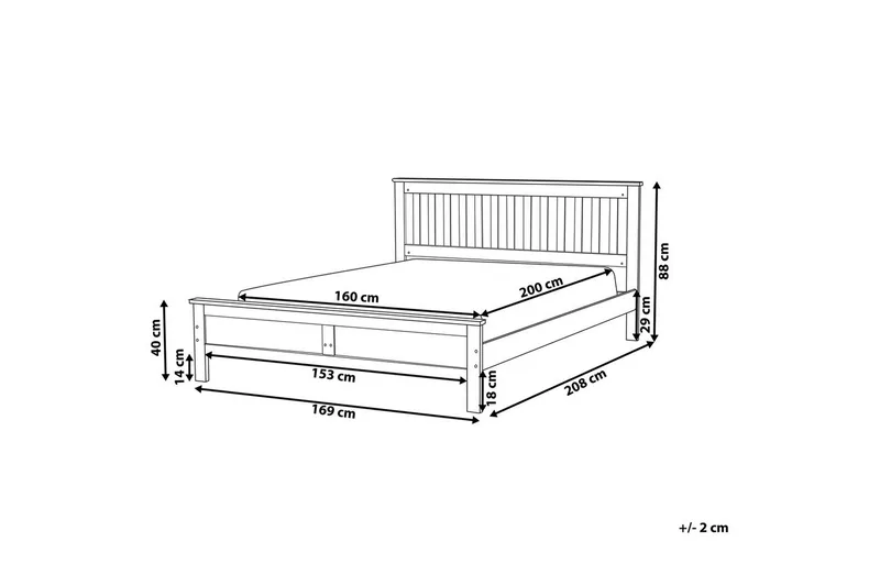 Sänky sälepohjalla Mayenne - Tumma puu, 160x200 cm - Huonekalut - Sänky - Sänkykehikot & sängynrungot