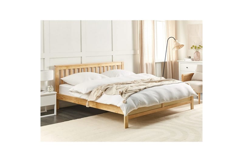 Sänky sälepohjalla Mayenne - Vaalea puu, 180x200 cm - Huonekalut - Sänky - Sänkykehikot & sängynrungot