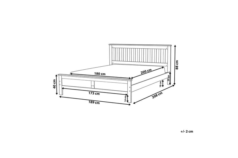 Sänky sälepohjalla Mayenne - Vaalea puu, 180x200 cm - Huonekalut - Sänky - Sänkykehikot & sängynrungot