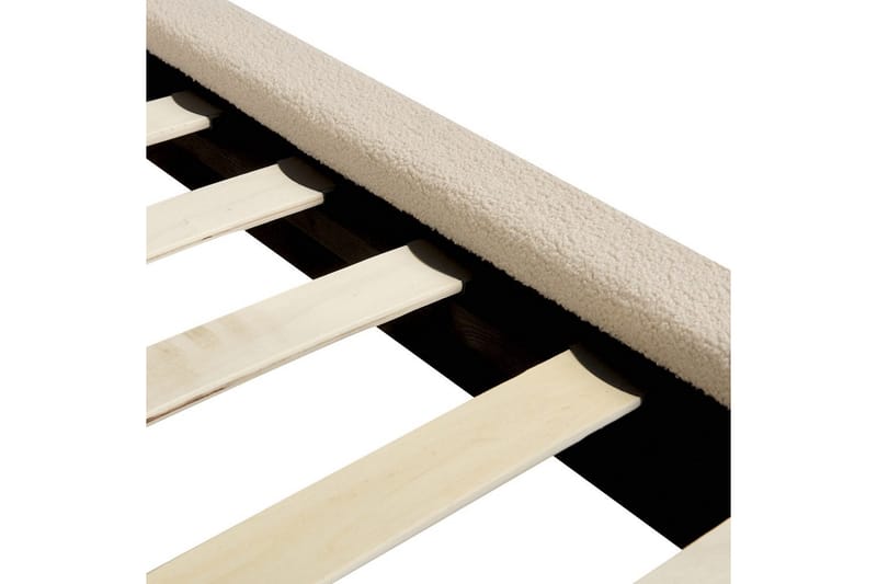 Sänky sälepohjalla Melle - Beige/bouclé, Beige/Bouclé, 140x200 cm - Huonekalut - Sänky - Sänkykehikot & sängynrungot