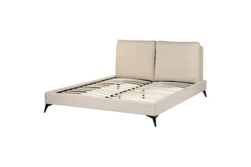 Sänky sälepohjalla Melle - Beige/bouclé, Beige/Bouclé, 160x200 cm - Huonekalut - Sänky - Sänkykehikot & sängynrungot