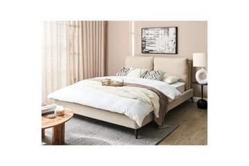 Sänky sälepohjalla Melle - Beige/bouclé, Beige/Bouclé, 160x200 cm - Huonekalut - Sänky - Sänkykehikot & sängynrungot