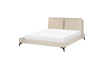Sänky sälepohjalla Melle - Beige/bouclé, Beige/Bouclé, 160x200 cm - Huonekalut - Sänky - Sänkykehikot & sängynrungot