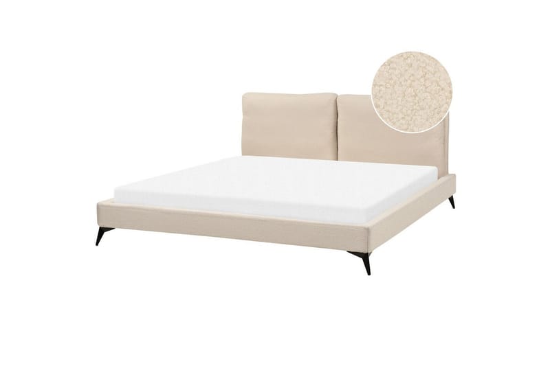 Sänky sälepohjalla Melle - Beige/bouclé, Beige/Bouclé, 180x200 cm - Huonekalut - Sänky - Sänkykehikot & sängynrungot