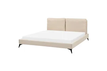 Sänky sälepohjalla Melle - Beige/bouclé, Beige/Bouclé, 180x200 cm - Huonekalut - Sänky - Sänkykehikot & sängynrungot