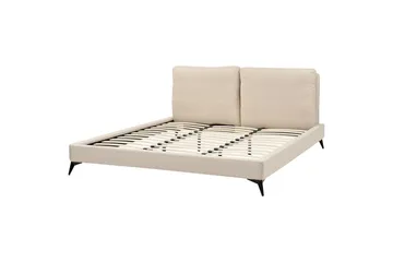 Sänky sälepohjalla Melle - Beige/bouclé, Beige/Bouclé, 180x200 cm - Huonekalut - Sänky - Sänkykehikot & sängynrungot