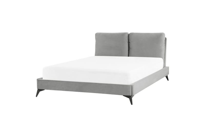 Sänky sälepohjalla Melle - Harmaa, Musta/Sametti, Harmaa, musta/sametti, Harmaa, musta/Sametti, 140x200 cm - Huonekalut - Sänky - Sänkykehikot & sängynrungot