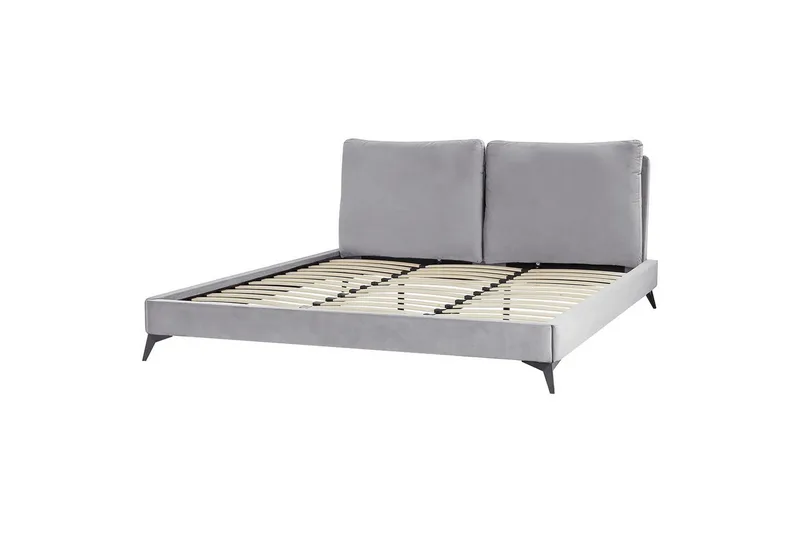 Sänky sälepohjalla Melle, Harmaa, Musta/Sametti, Harmaa, musta/sametti, Harmaa, musta/Sametti, 180x200 cm