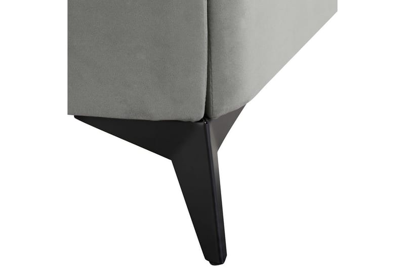 Sänky sälepohjalla Melle - Harmaa, Musta/Sametti, Harmaa, musta/sametti, Harmaa, musta/Sametti, 180x200 cm - Huonekalut - Sänky - Sänkykehikot & sängynrungot