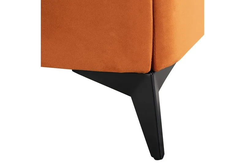 Sänky sälepohjalla Melle - Oranssi, musta/Sametti, Oranssi, musta/sametti, 180x200 cm - Huonekalut - Sänky - Sänkykehikot & sängynrungot