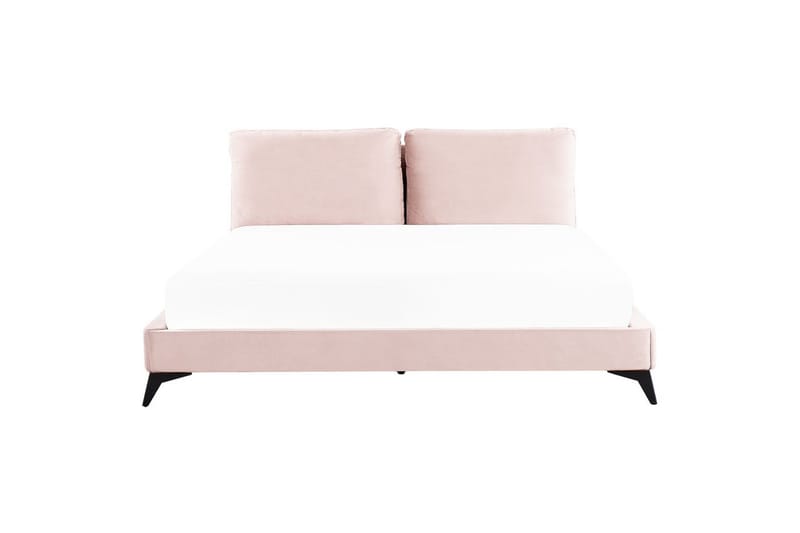 Sänky sälepohjalla Melle - Rosa, Musta/Sametti, Vaaleanpunainen, musta/sametti, 180x200 cm - Huonekalut - Sänky - Sänkykehikot & sängynrungot